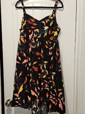 torrid Black Floral Multi-Color High Low Dress